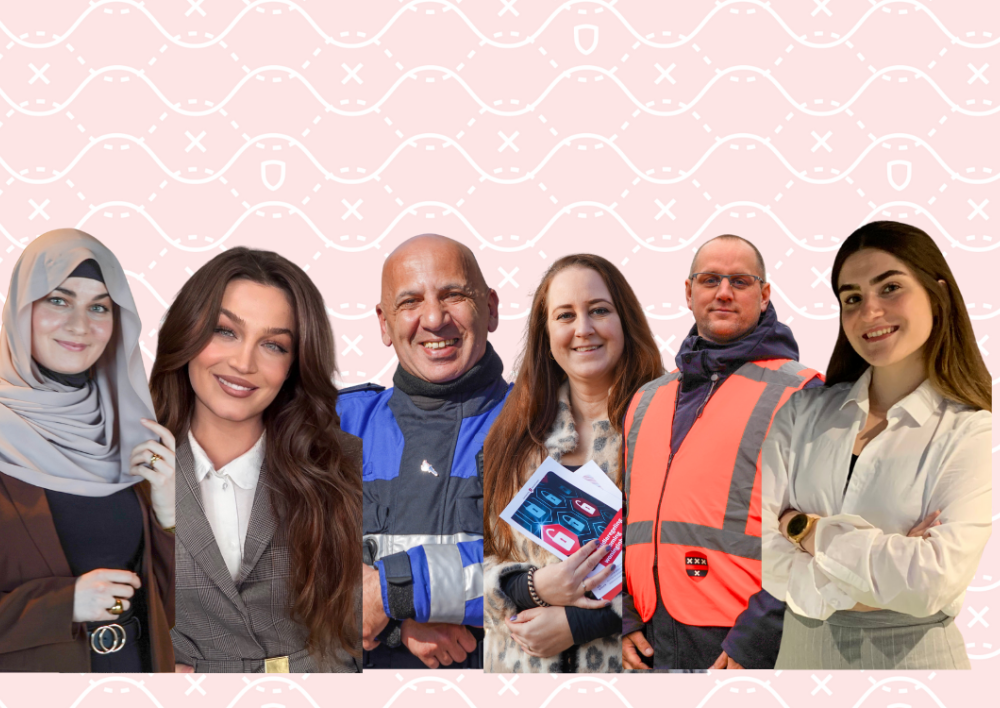 Collage met collega's met verschillende beroepen binnen de gemeente
