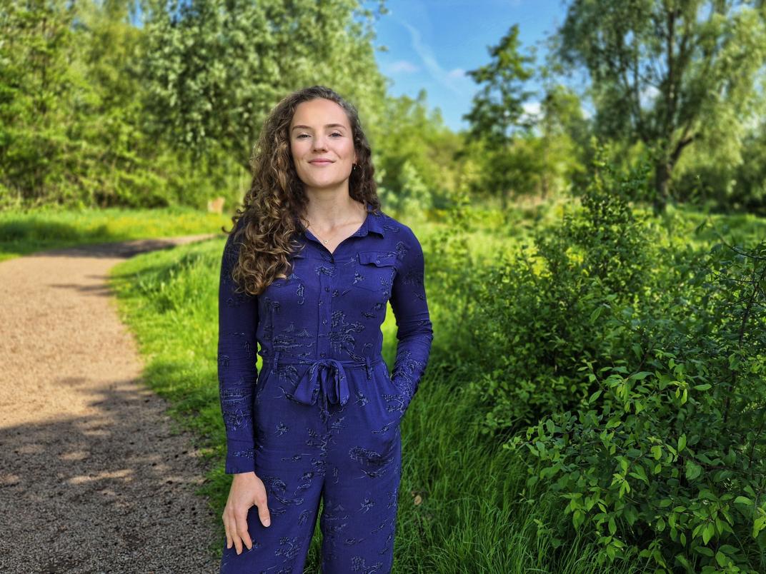 Robin in een groene omgeving